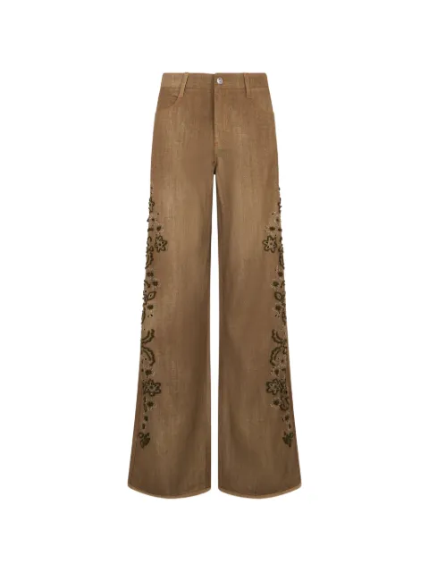 Ermanno Scervino floral-embroidered palazzo pants