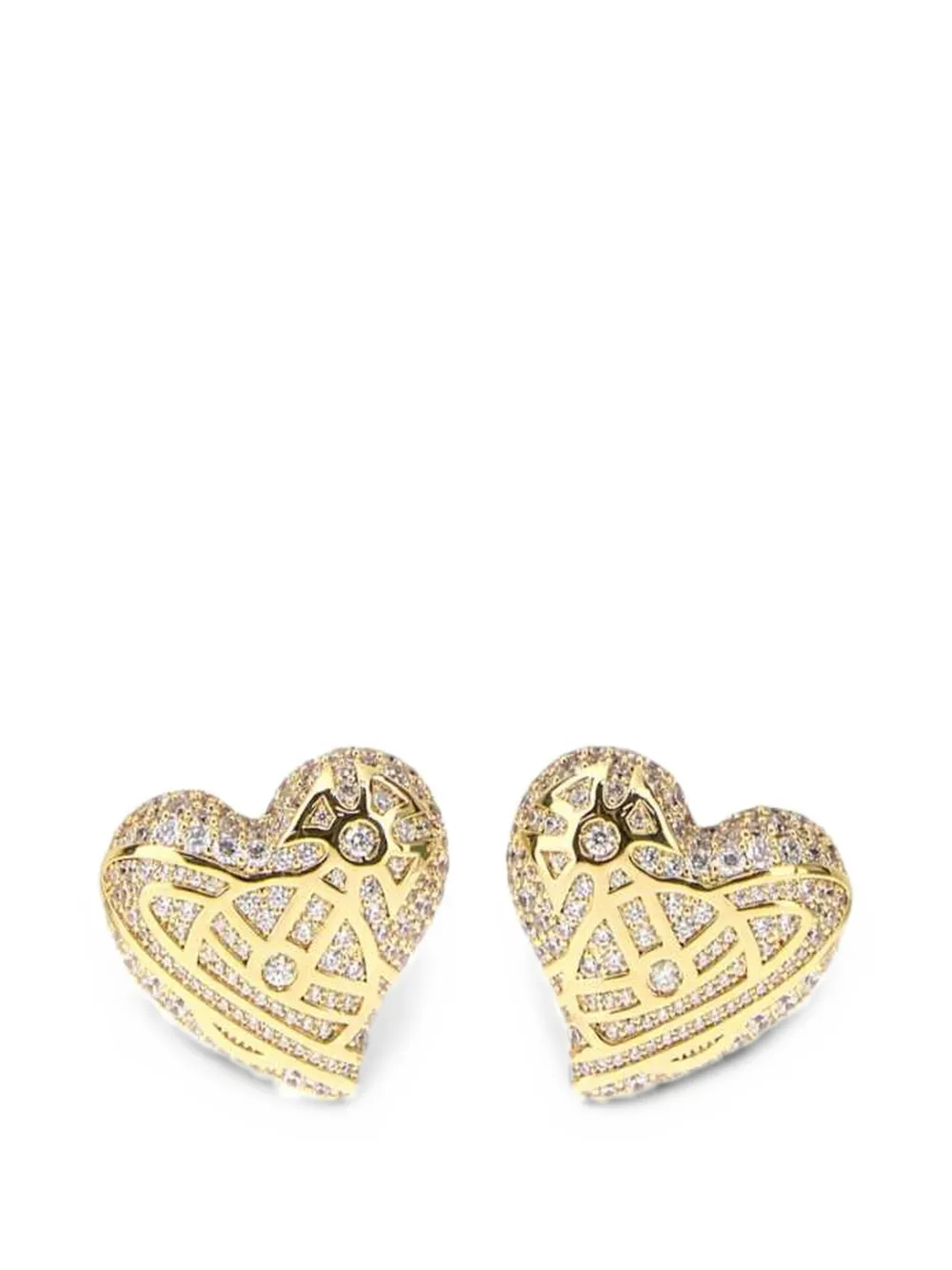 Vivienne Westwood Evangeline crystal-embellished heart earrings - Gold