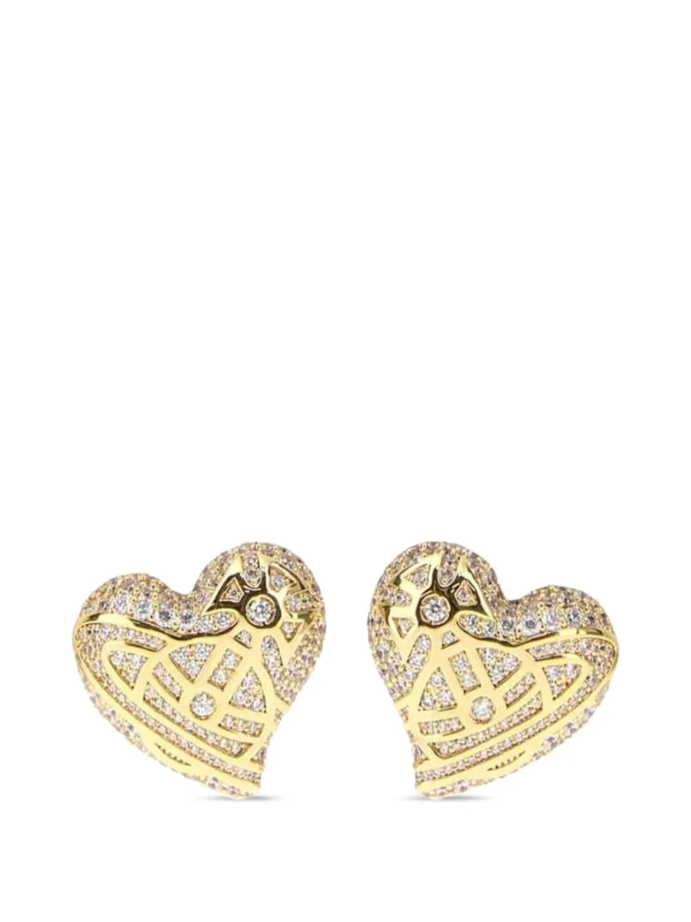 Vivienne Westwood Evangeline crystal-embellished heart earrings - Oro
