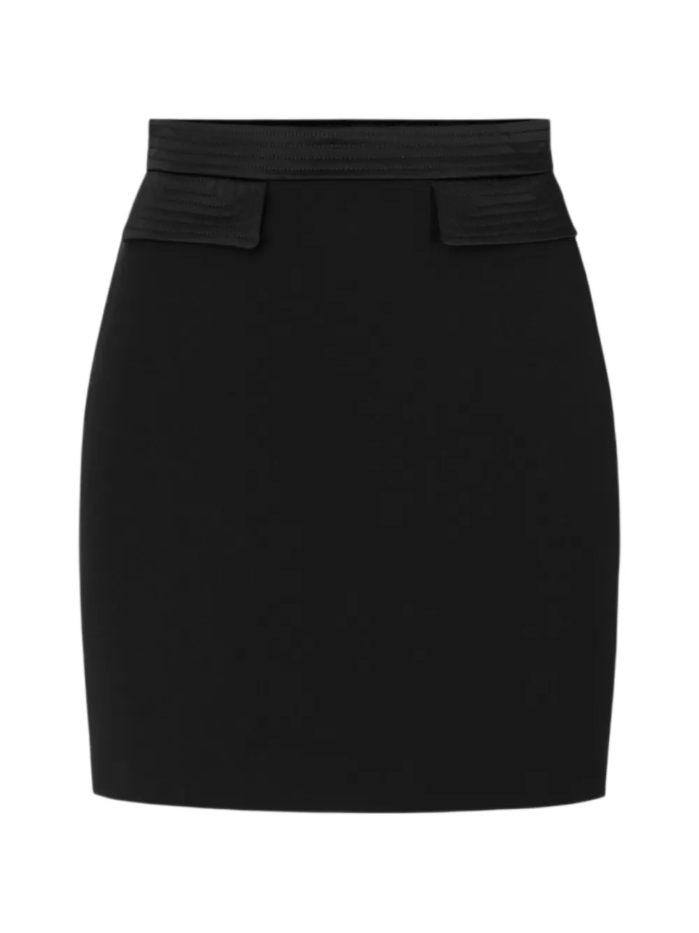 Elisabetta Franchi Mini-rok van gelaagde stretch crêpe en satijnen stof Zwart
