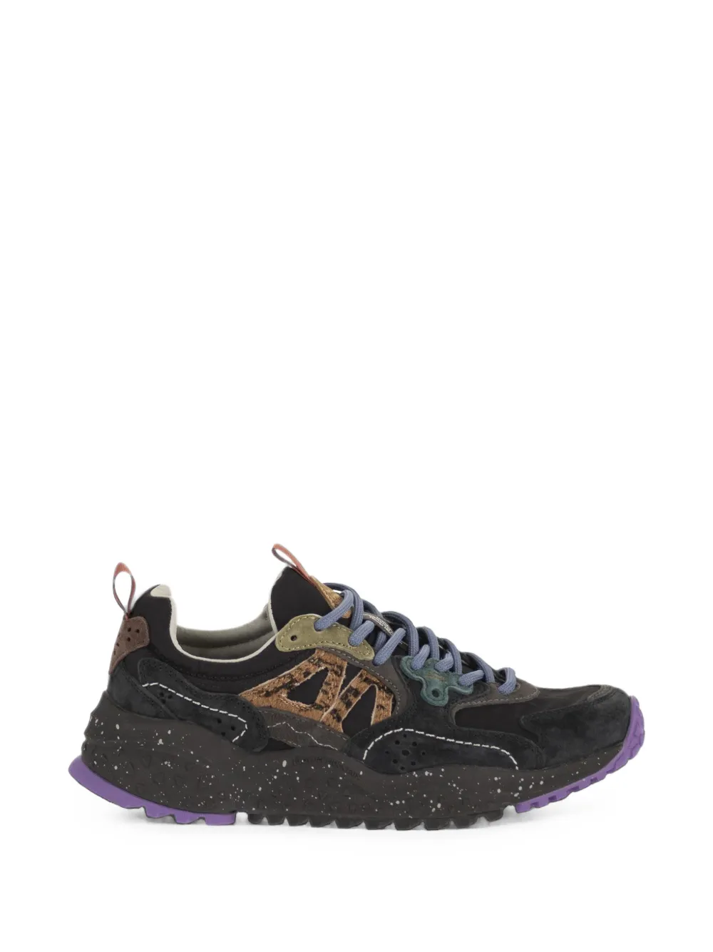 Flower Mountain Solin Uni Panelled Sneakers In Black