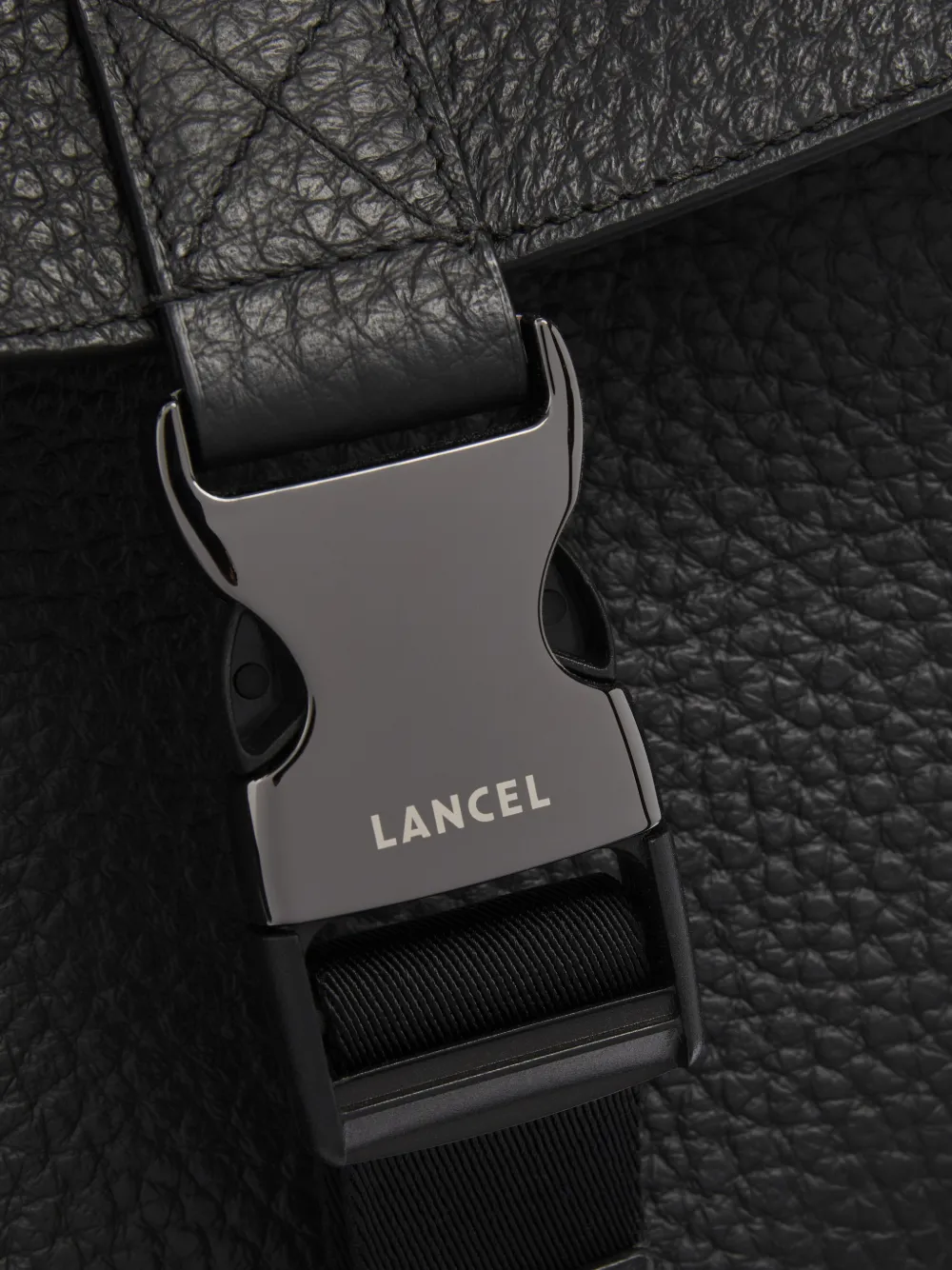 Lancel Milo grained leather backpack Zwart