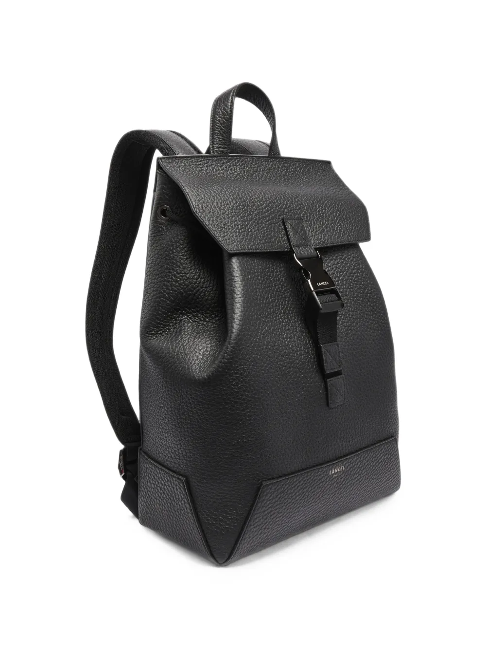 Lancel Milo grained leather backpack Zwart