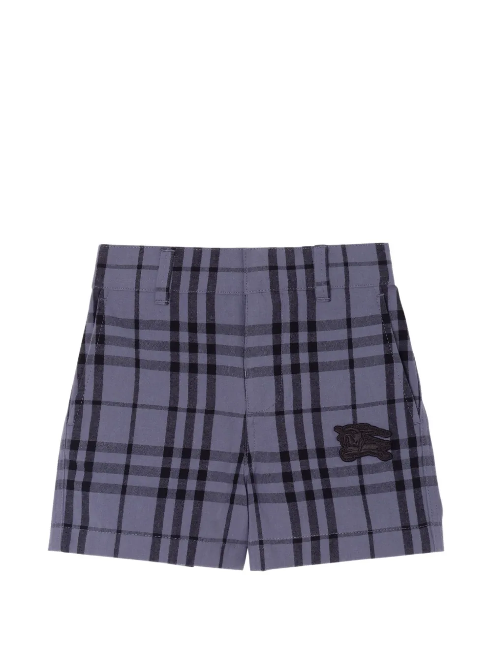 Burberry Kids check cotton shorts Blauw