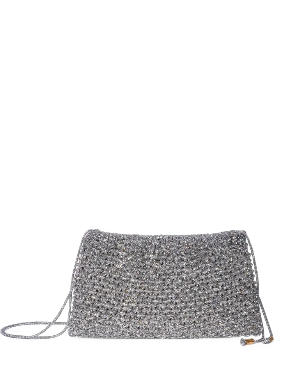 Hibourama Medium Penelope Crystal-embellished Shoulder Bag In Gray