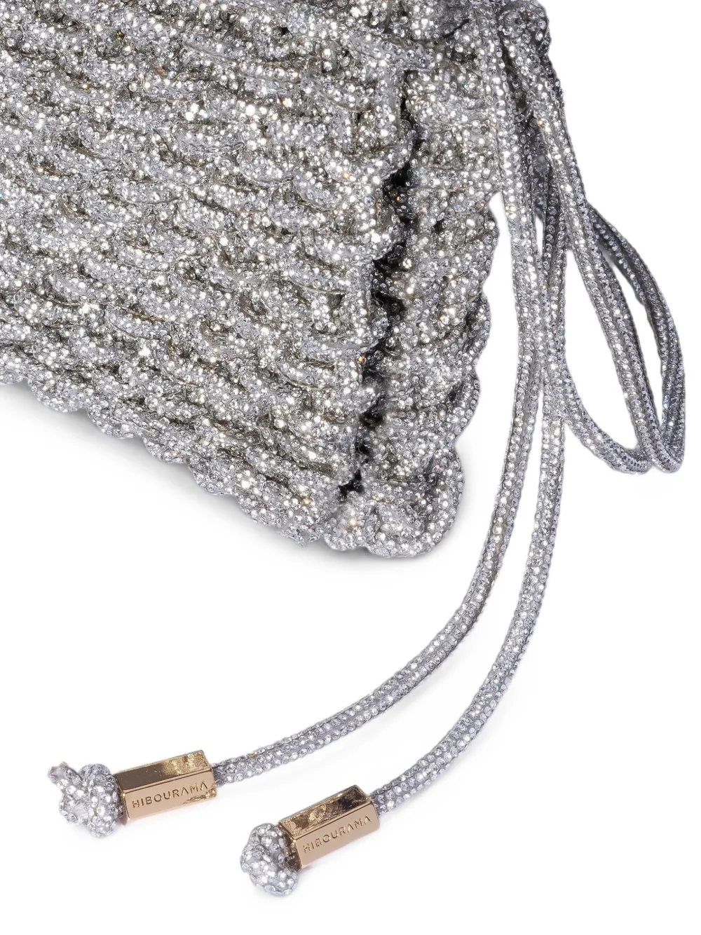 Hibourama Aurora crystal-embellished clutch bag Zilver