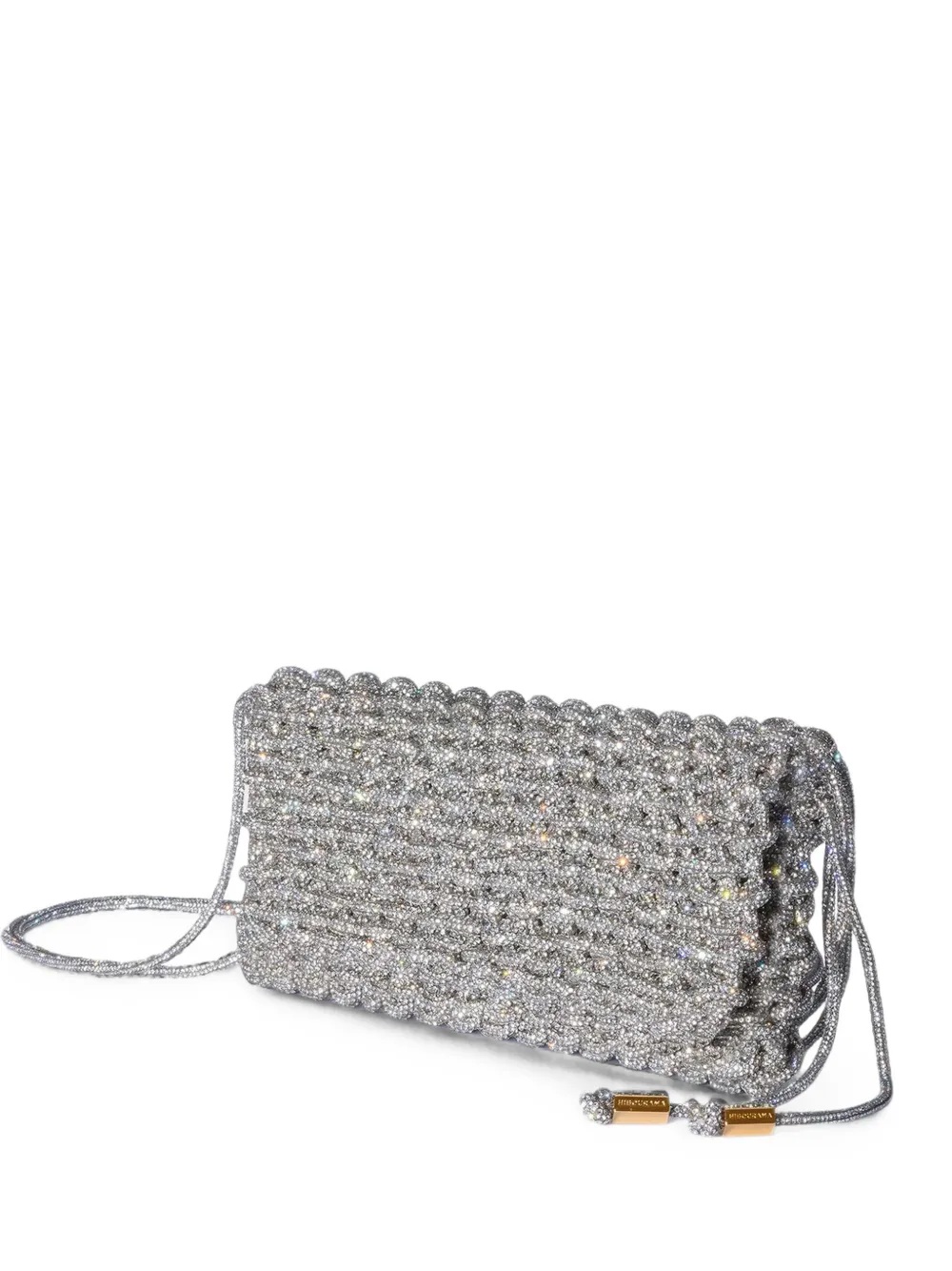Hibourama Aurora Crystal-embellished Clutch Bag In Gray