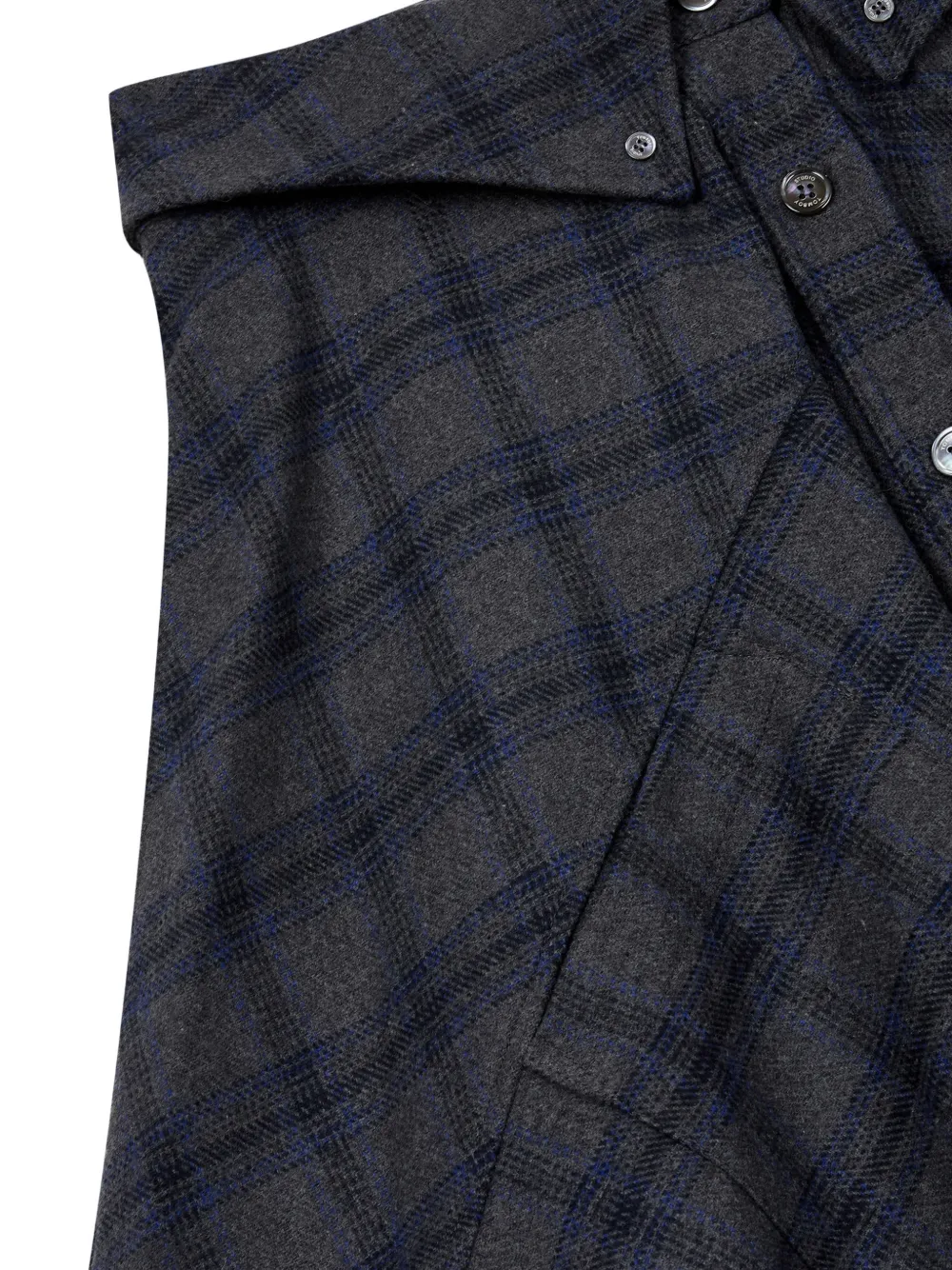 TOMBOY check-pattern button-down skirt - Grau