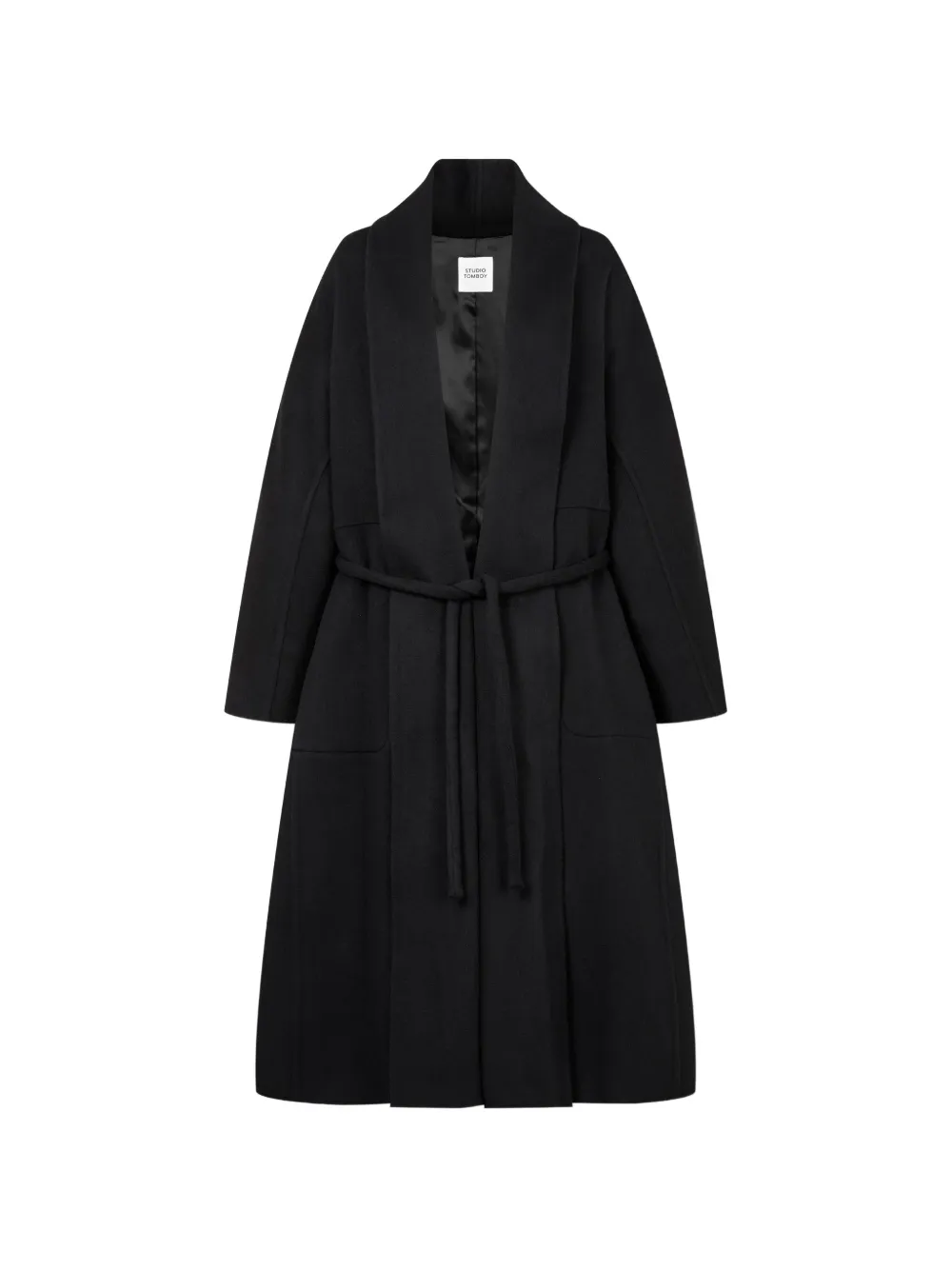 TOMBOY belted double-breasted coat - Noir