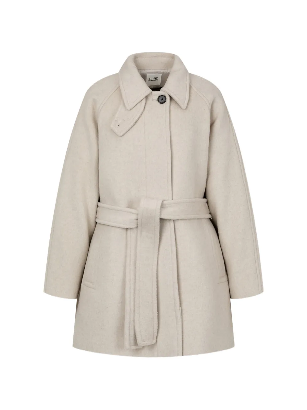 TOMBOY belted raglan-sleeve coat - Toni neutri