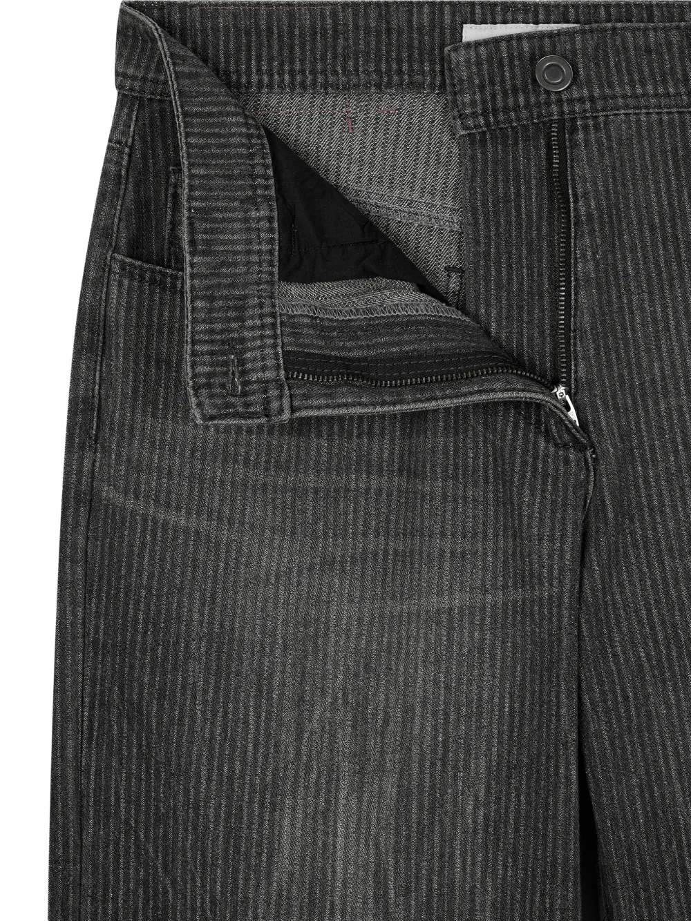 TOMBOY pinstripe-pattern wide-leg jeans Zwart