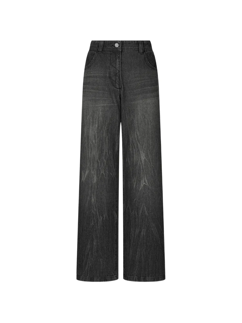 TOMBOY pinstripe-pattern wide-leg jeans - Schwarz
