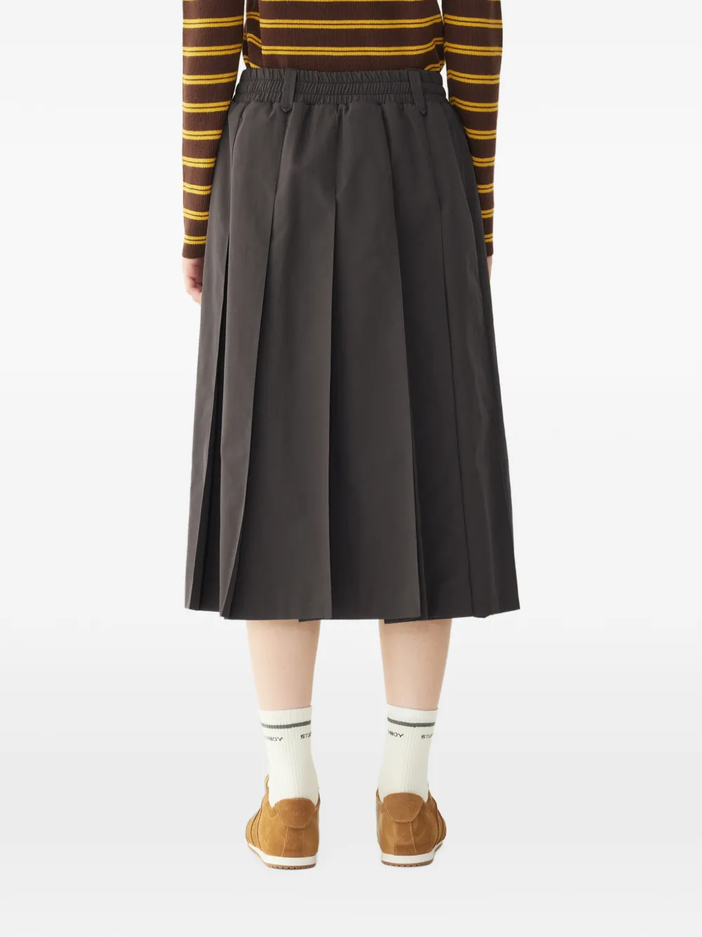 TOMBOY pleated elasticated-waist midi skirt Grijs