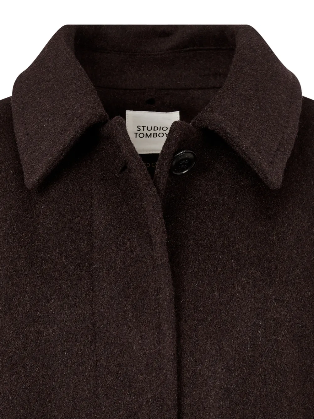 TOMBOY hooded scarf-detail coat Bruin