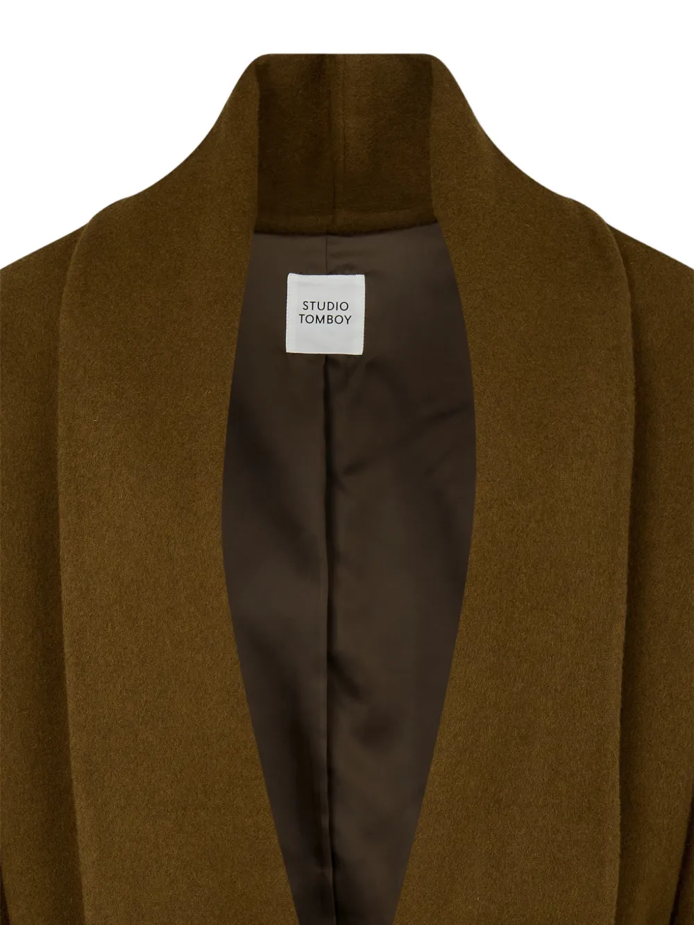 TOMBOY belted shawl-lapel coat Bruin