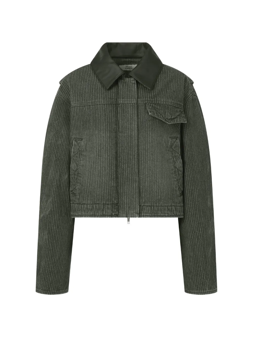 TOMBOY pinstriped cropped jacket - Grigio