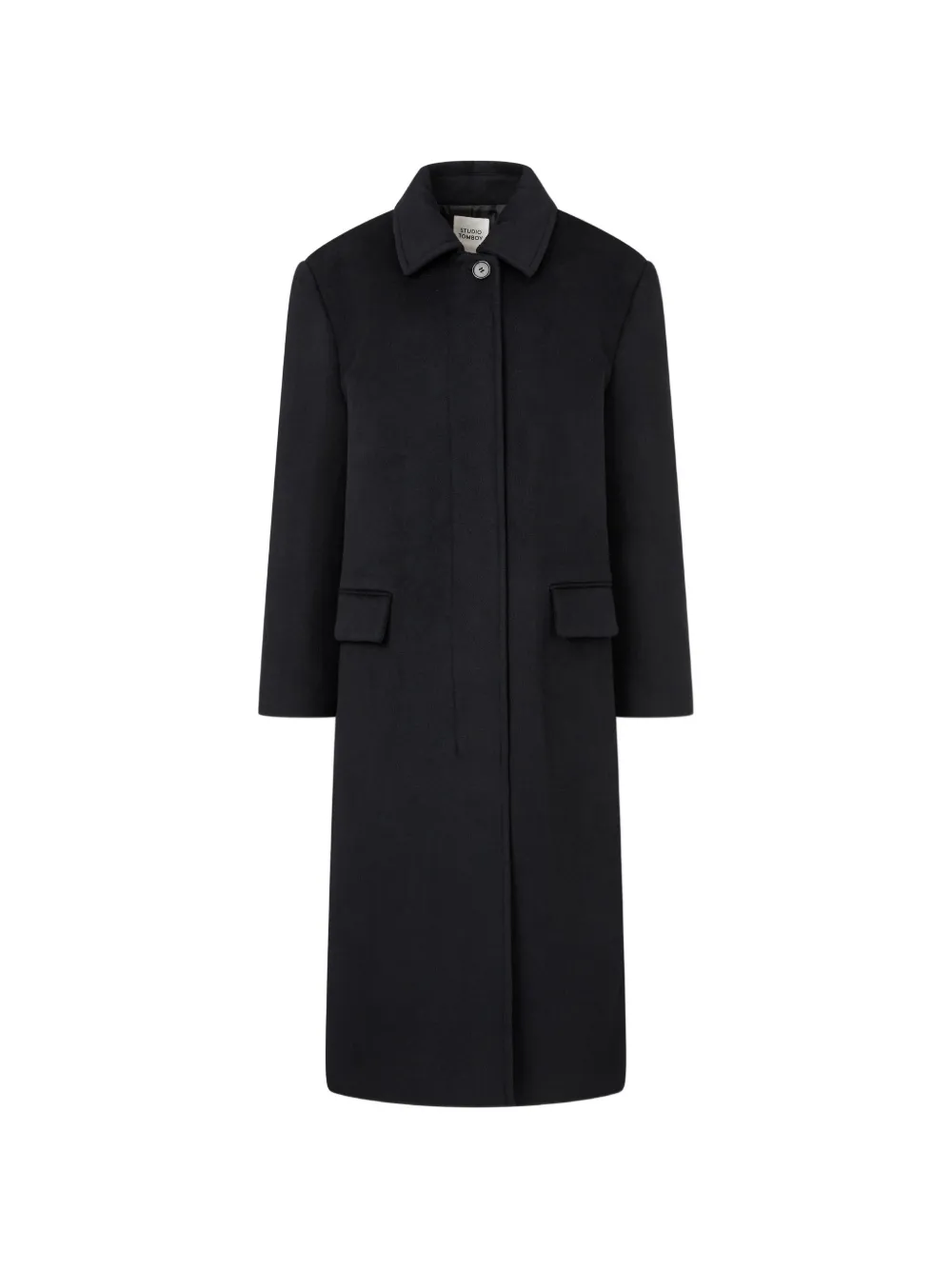 TOMBOY throat-latch flap-pocket coat - Nero