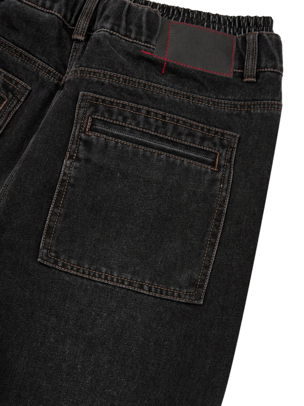 TOMBOY drawstring layered-waist jeans Zwart