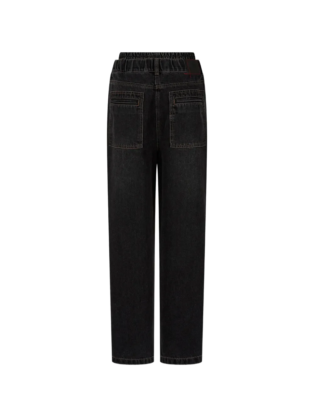 TOMBOY drawstring layered-waist jeans Zwart