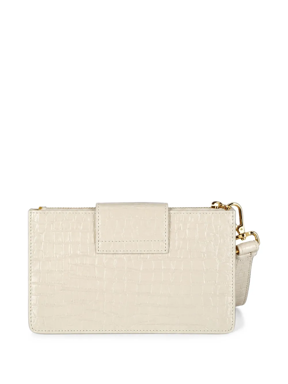 Philipp Plein Clutch met krokodillen-reliëf Beige