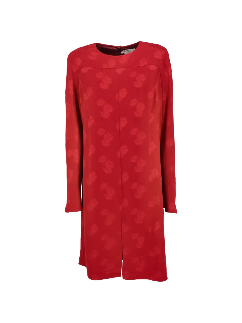 Valentino Garavani Pre-Owned floral-jacquard long-sleeve mini dress - Rot