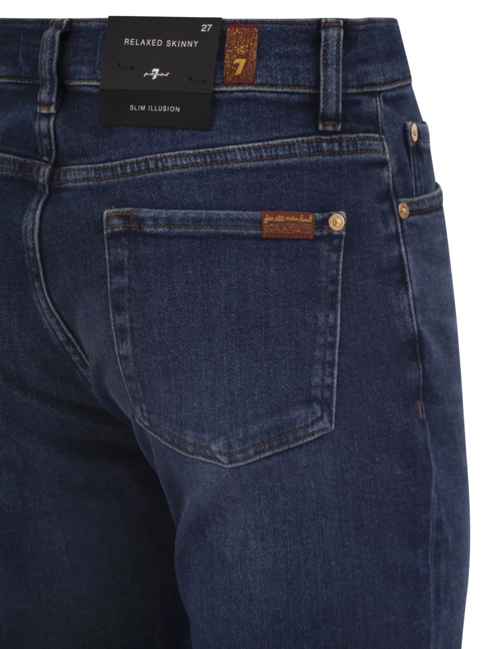 7 For All Mankind Relaxed Skinny jeans met omgeslagen zoom Blauw