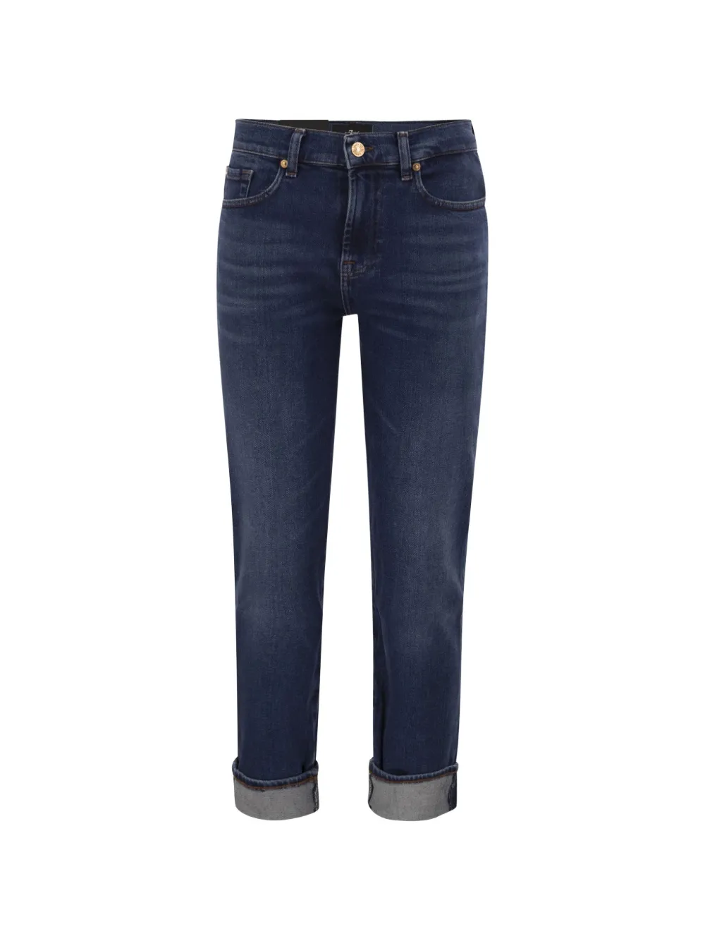 7 For All Mankind Relaxed Skinny turn-up hem jeans - Blu