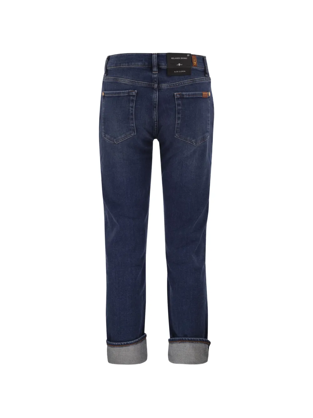 7 For All Mankind Relaxed Skinny jeans met omgeslagen zoom Blauw