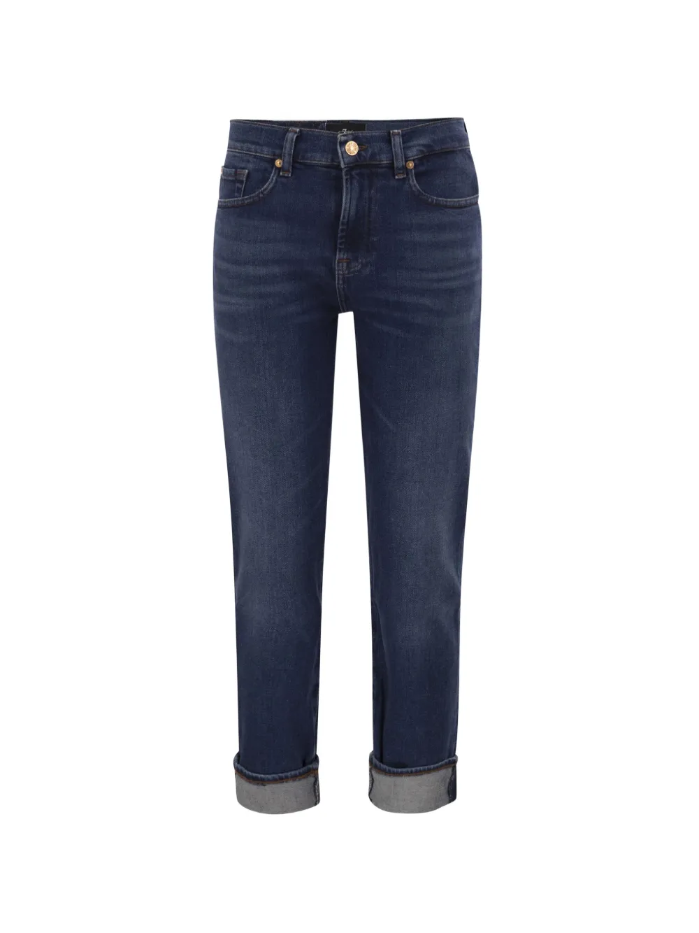 7 For All Mankind Relaxed Skinny turn-up hem jeans - Blu