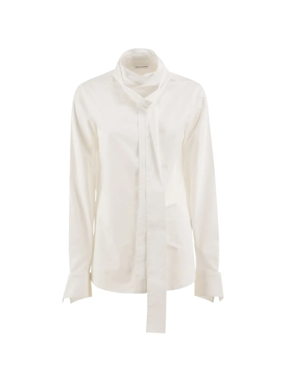 7 For All Mankind tie-neck pointed-cuff shirt - Blanc 7 For All Mankind tie-neck pointed-cuff shirt - Blanc