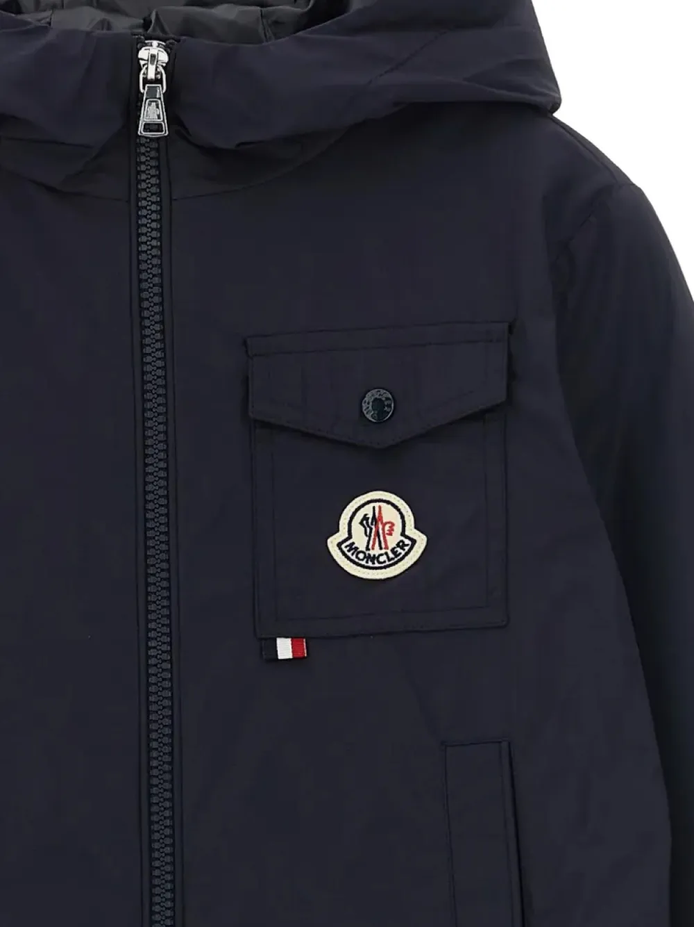 MONCLER GRENOBLE KIDS Xavian jack met capuchon Blauw