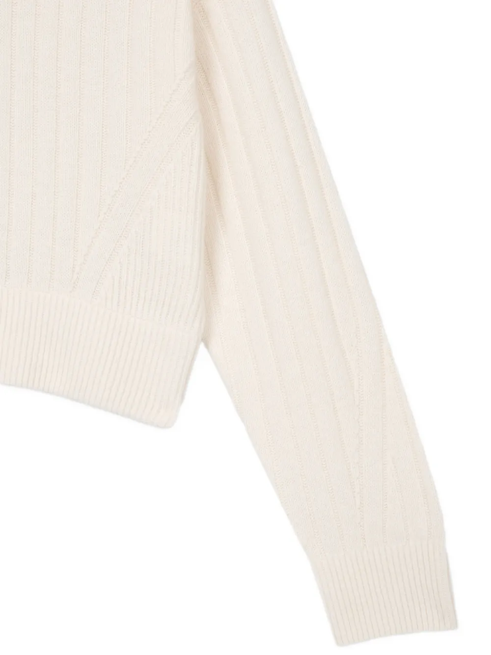 TOMBOY ribbed-knit zip-up cardigan Beige