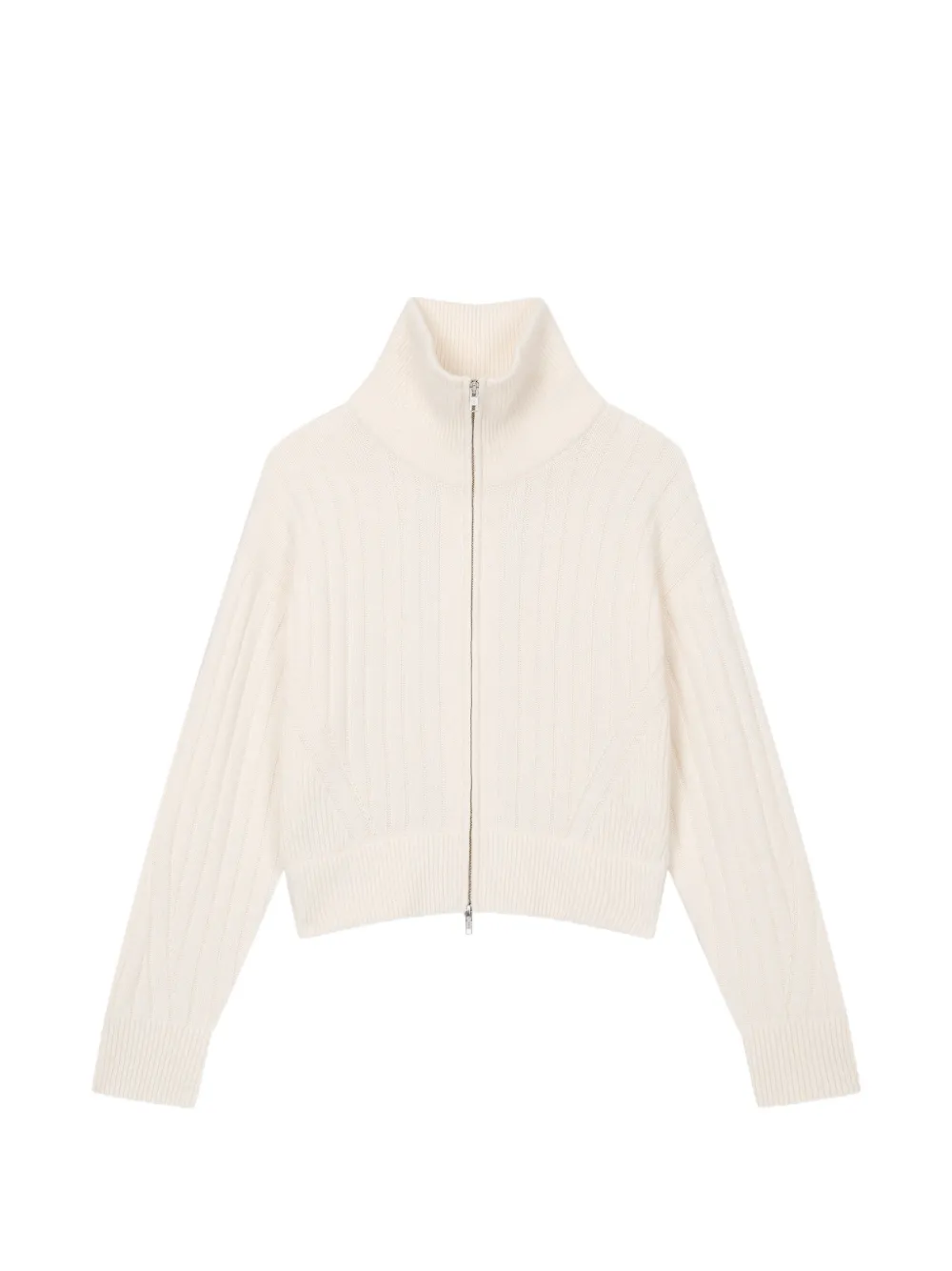 TOMBOY ribbed-knit zip-up cardigan - Toni neutri