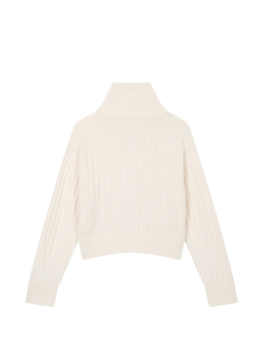 TOMBOY ribbed-knit zip-up cardigan Beige