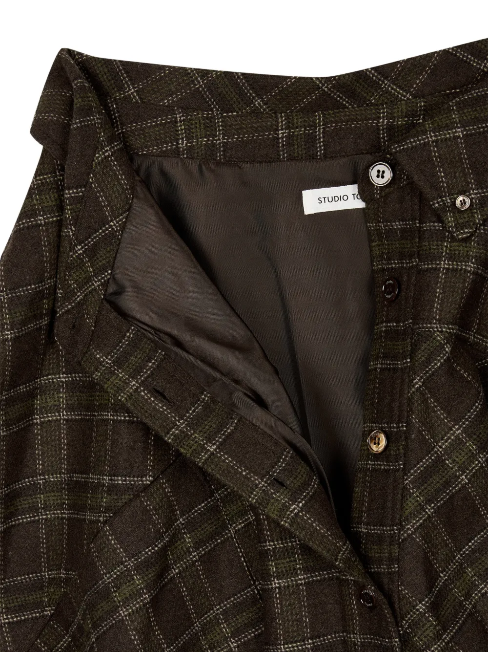 TOMBOY check-pattern single-breasted coat Bruin