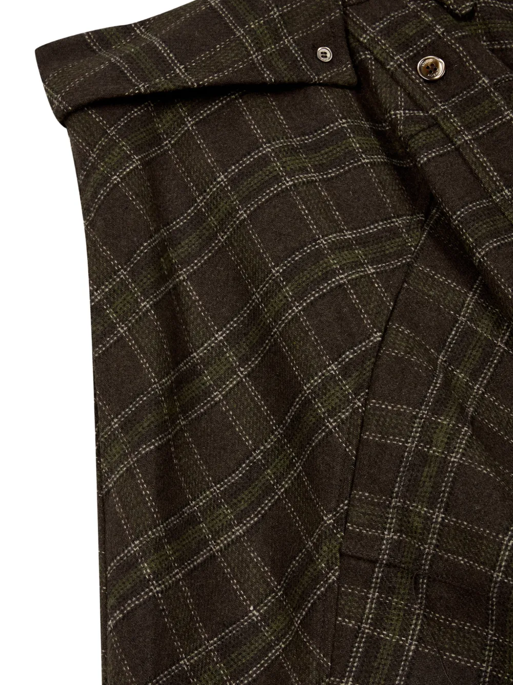 TOMBOY check-pattern single-breasted coat Bruin