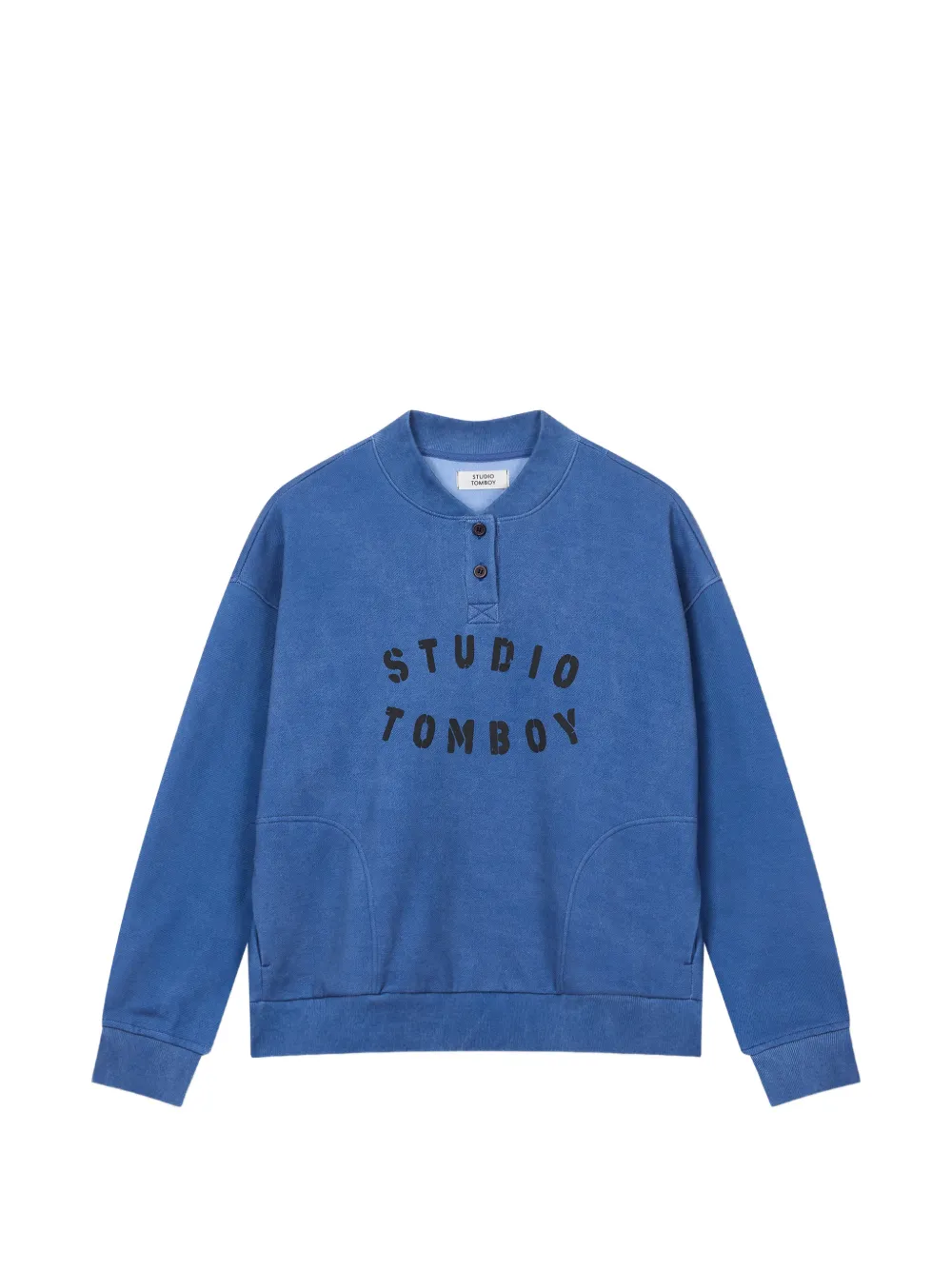 TOMBOY logo-print button-up sweatshirt - Blau