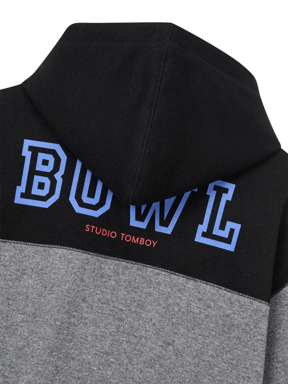 TOMBOY colour-block logo-print hoodie Grijs