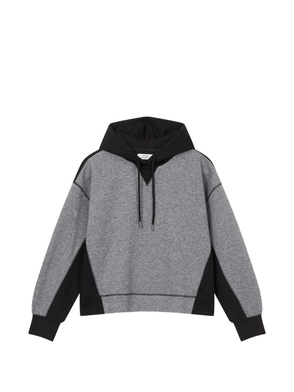 TOMBOY colour-block logo-print hoodie - Grau