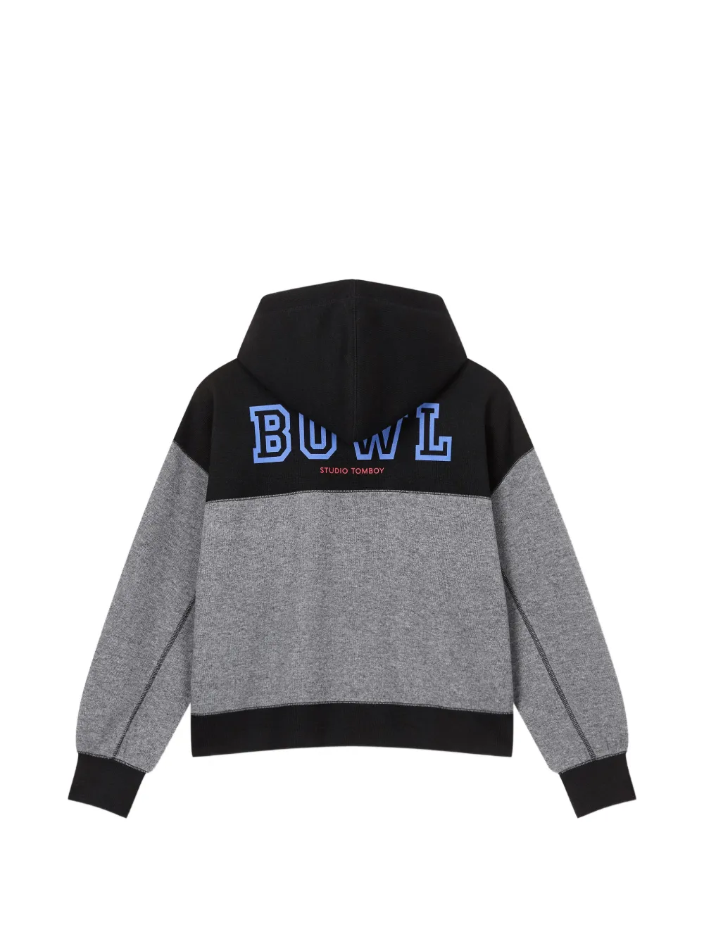 TOMBOY colour-block logo-print hoodie Grijs
