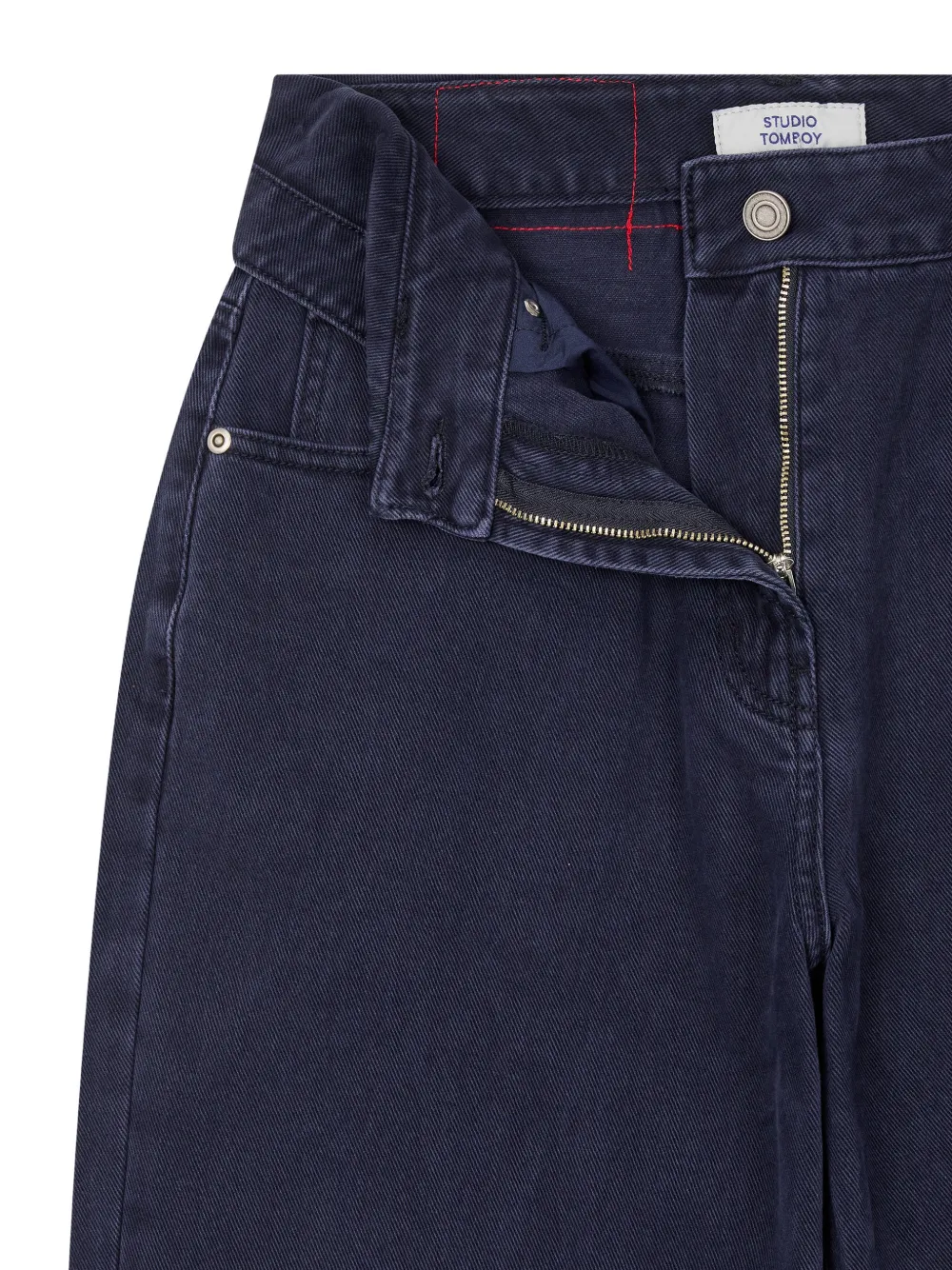 TOMBOY asymmetric-waistband wide-leg jeans Blauw
