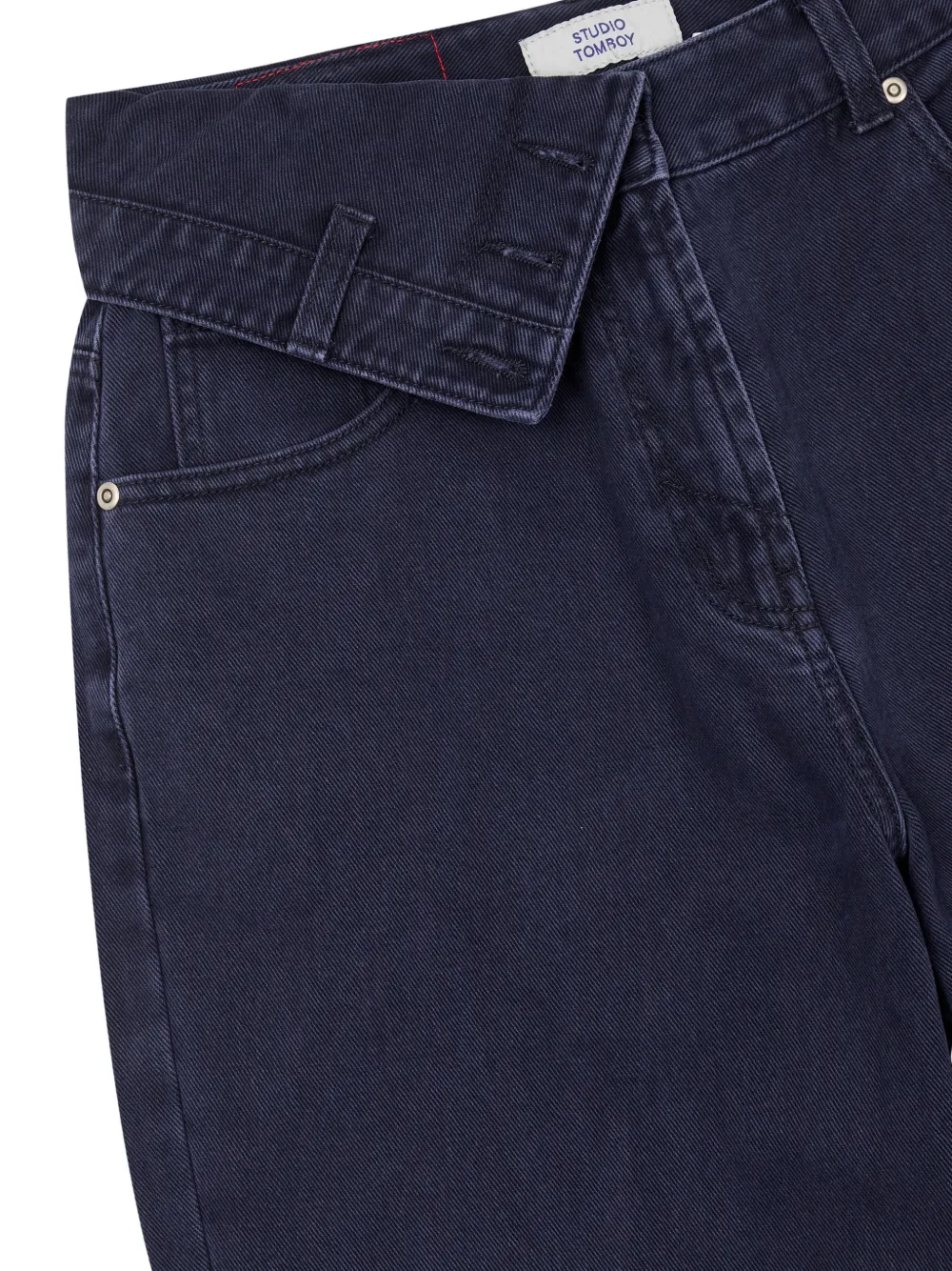 TOMBOY asymmetric-waistband wide-leg jeans Blauw