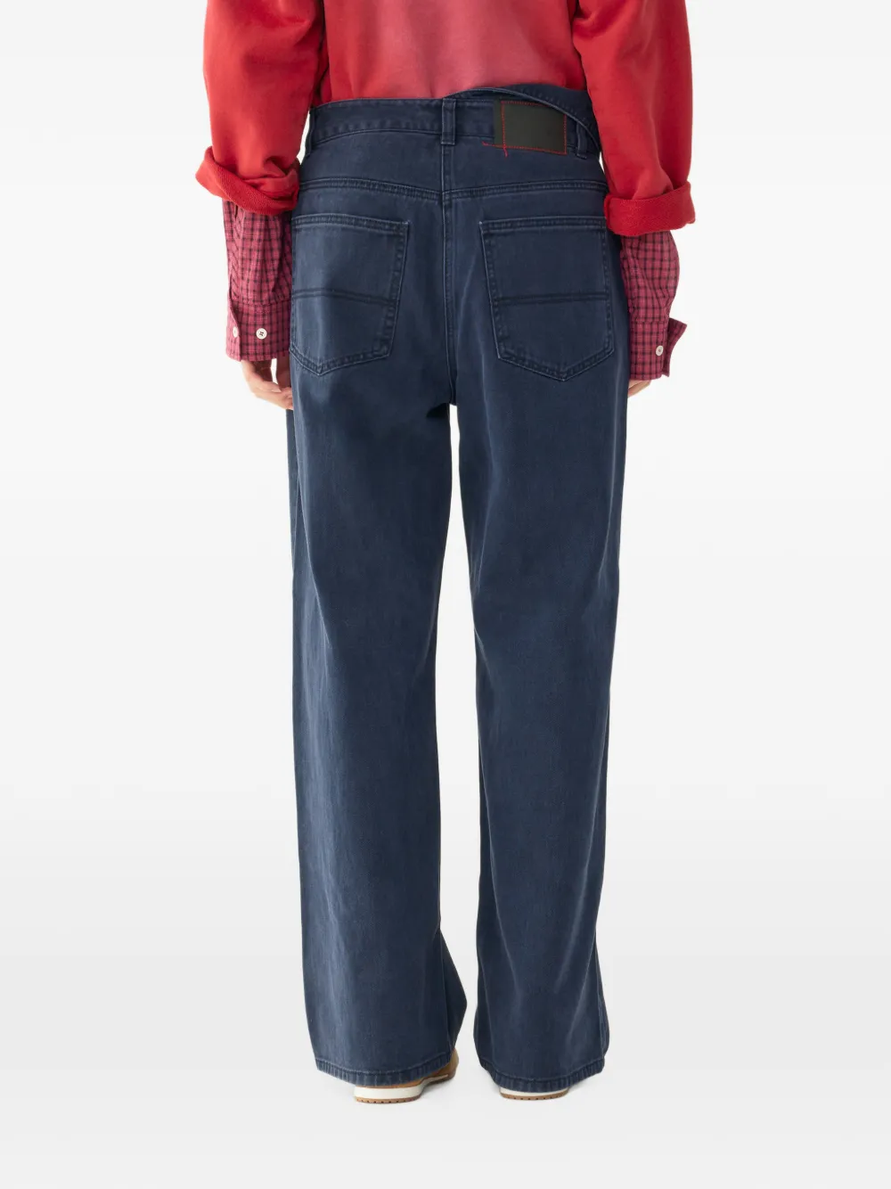 TOMBOY asymmetric-waistband wide-leg jeans Blauw