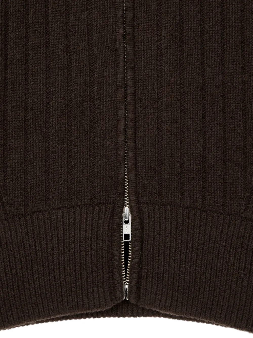 TOMBOY ribbed-knit zip-up cardigan Bruin