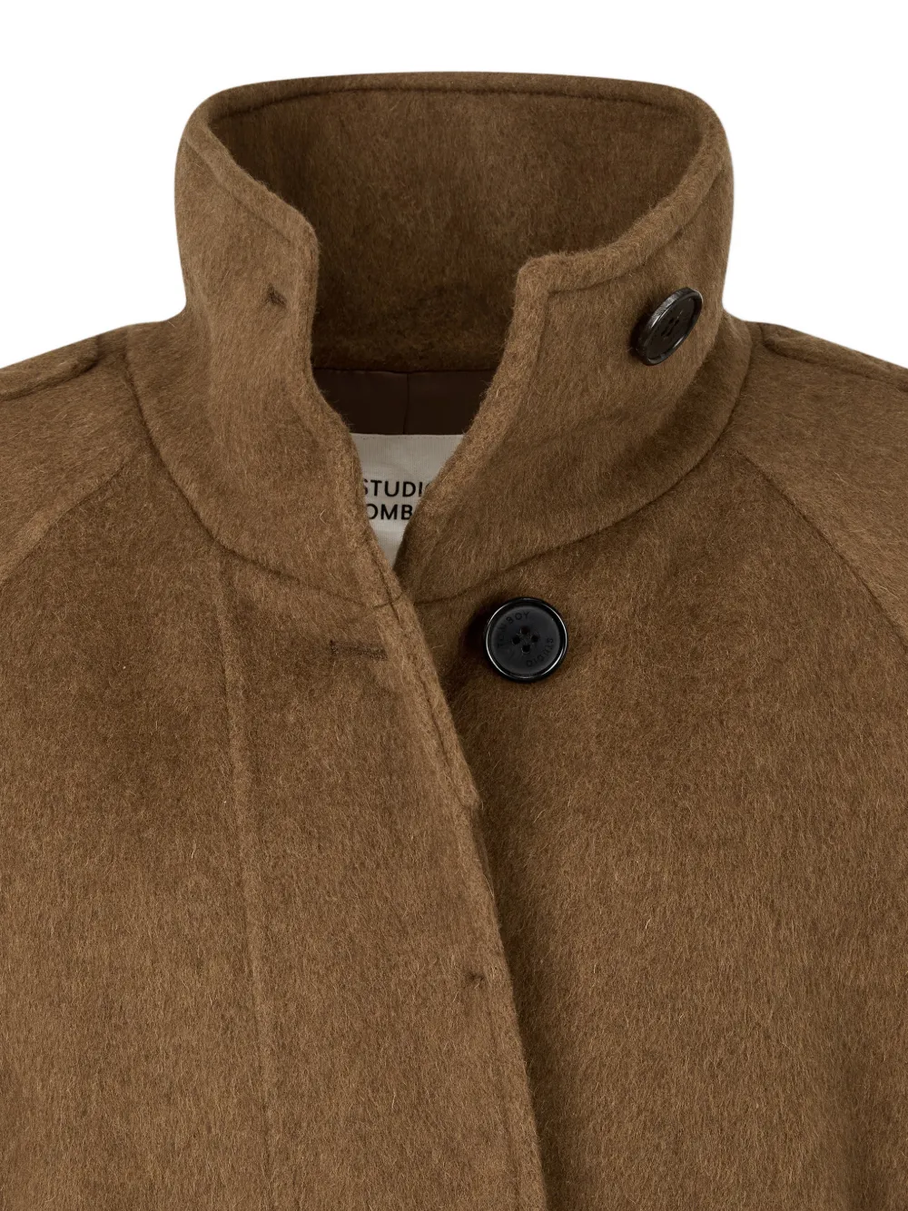 TOMBOY belted high-neck coat Bruin