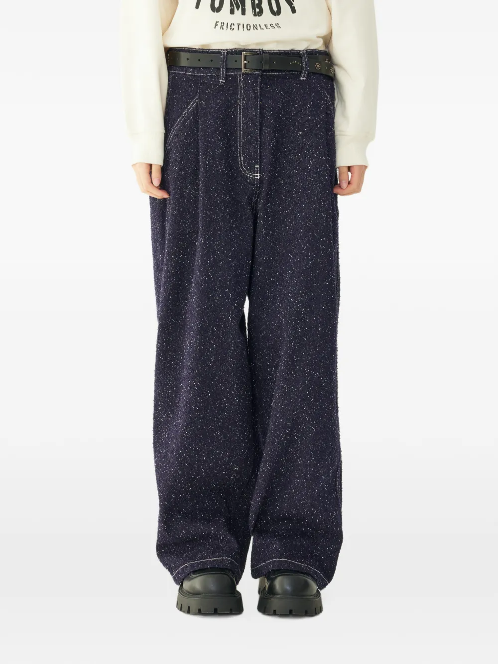 TOMBOY flecked-effect jeans Blauw