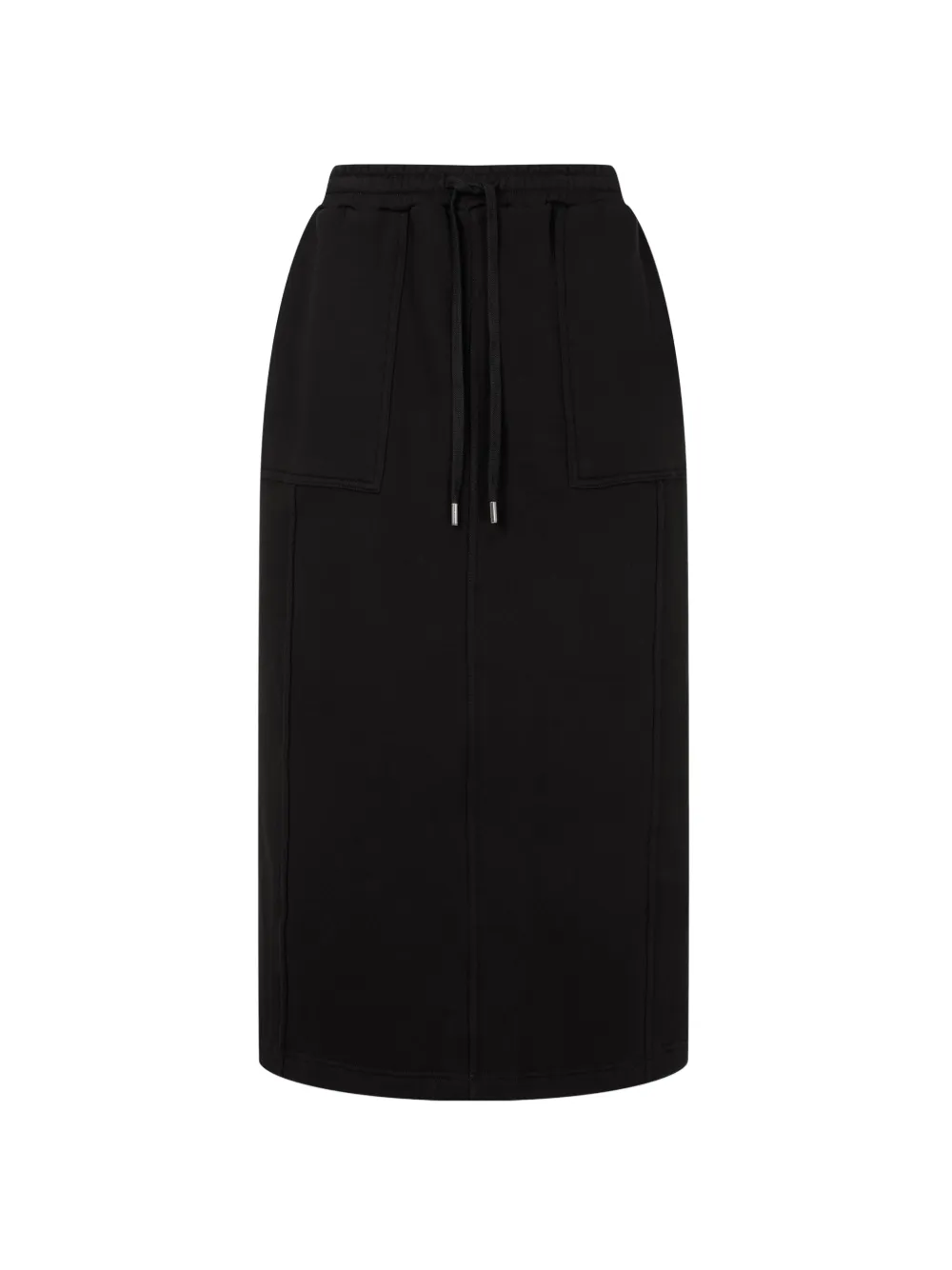 TOMBOY drawstring-waist straight midi skirt - Schwarz