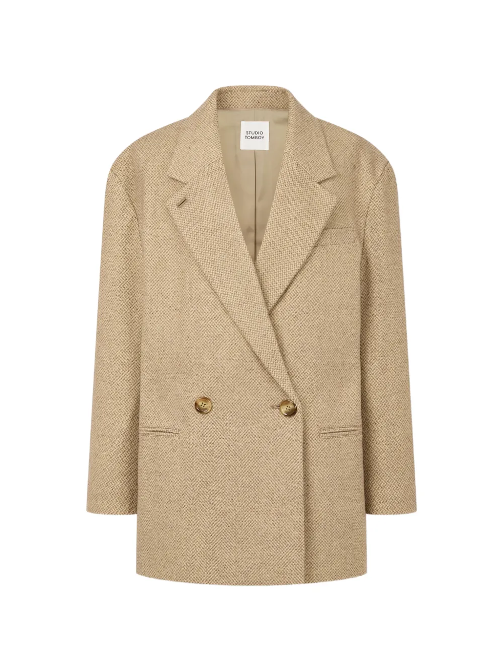 TOMBOY double-breasted herringbone jacket - Toni neutri