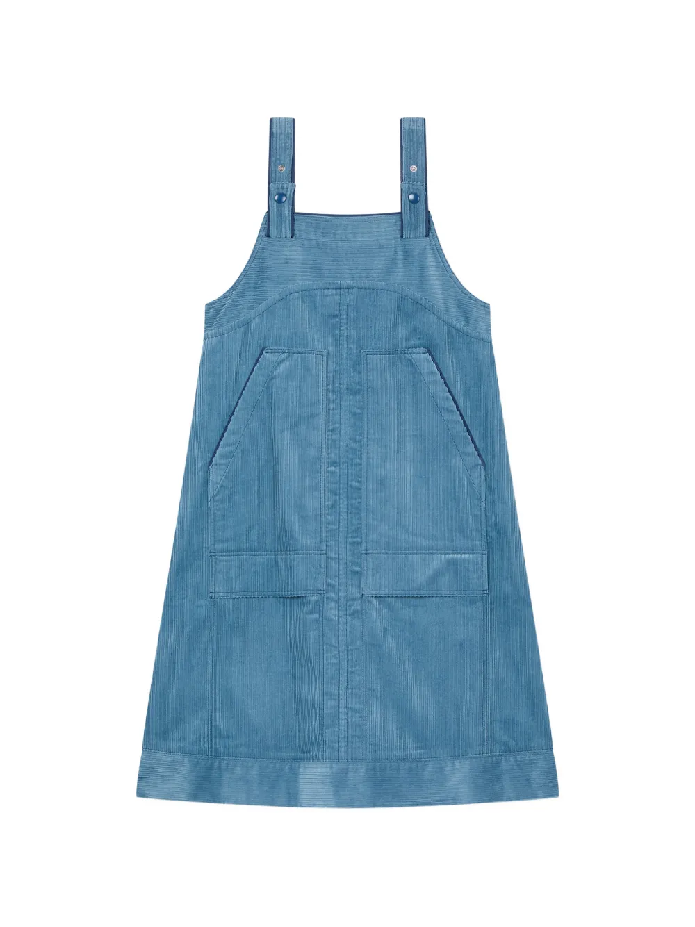TOMBOY corduroy-texture midi dress Blauw
