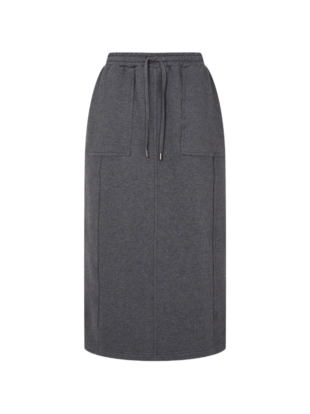 TOMBOY drawstring-waist straight midi skirt - Grau